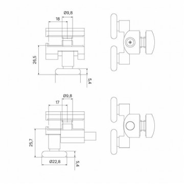 Ролики IDDIS 2 верхних, 2 нижних двойные, D=23 мм хром, стекло 4 мм (966D23C4DZ)