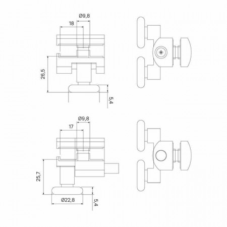 Ролики IDDIS 2 верхних, 2 нижних двойные, D=23 мм хром, стекло 4 мм (966D23C4DZ)