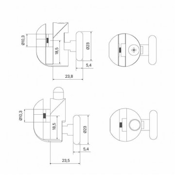 Ролики IDDIS 2 верхних, 2 нижних одинарные, D=23 мм серый, стекло 5-6 мм (966S23GR6DZ)