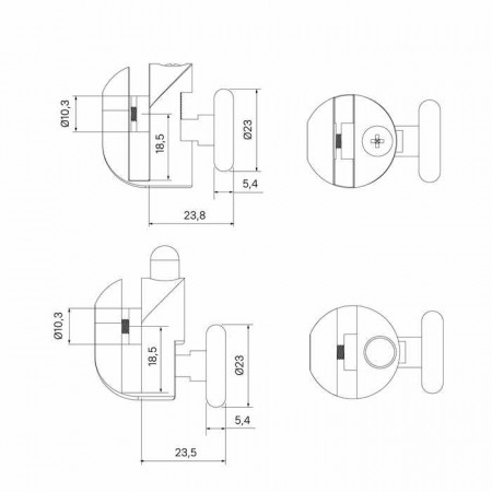 Ролики IDDIS 2 верхних, 2 нижних одинарные, D=23 мм серый, стекло 5-6 мм (966S23GR6DZ)