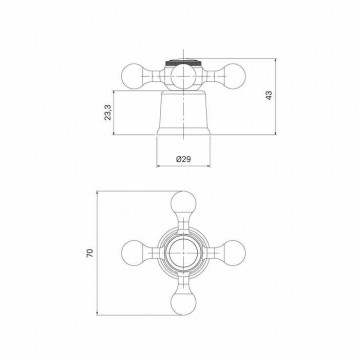 Маховик IDDIS для смесителя 8x20 крест хром, комплект 2 шт (991KR201SM)