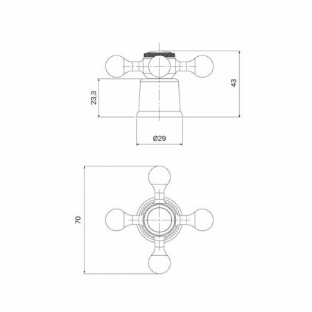 Маховик IDDIS для смесителя 8x20 крест хром, комплект 2 шт (991KR201SM)