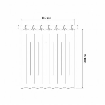 Штора для ванной IDDIS 200x180 см, Полиэстер (BA01P18i11)