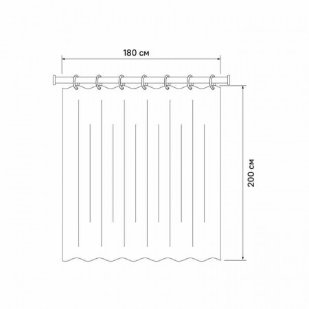 Штора для ванной IDDIS 200x180 см, Полиэстер (BD01P18i11)