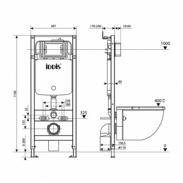 Комплект 2 в 1: инсталляция и клавиша смыва Iddis Optima Home (OPH00GCi32K (клавиша OPH10G0i77))